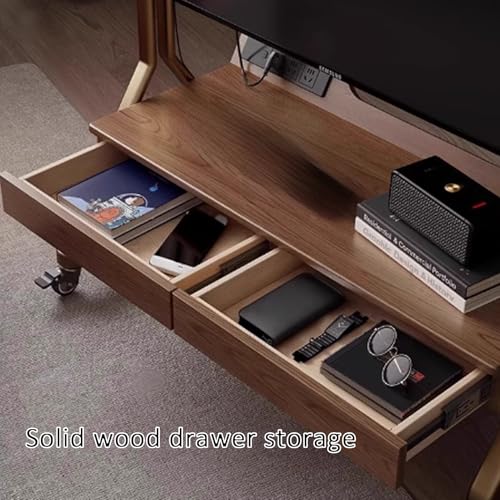 Soporte móvil para TV JKGHK, ruedas 360°, marrón miniatura 6