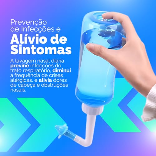 Higienizador Nasal Lavador 300ml - Opção Eficaz para Alergias, Sinusite, Rinite e Gripes - Ideal par