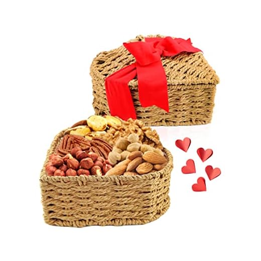 Valentine's Day Basket Snacks Chocolates Candy Filled Wrapped Variety Gifts for Boy Girl Friend Student College Child Husband Wife Boyfriend Girlfriend Love Niece Him Her Kids