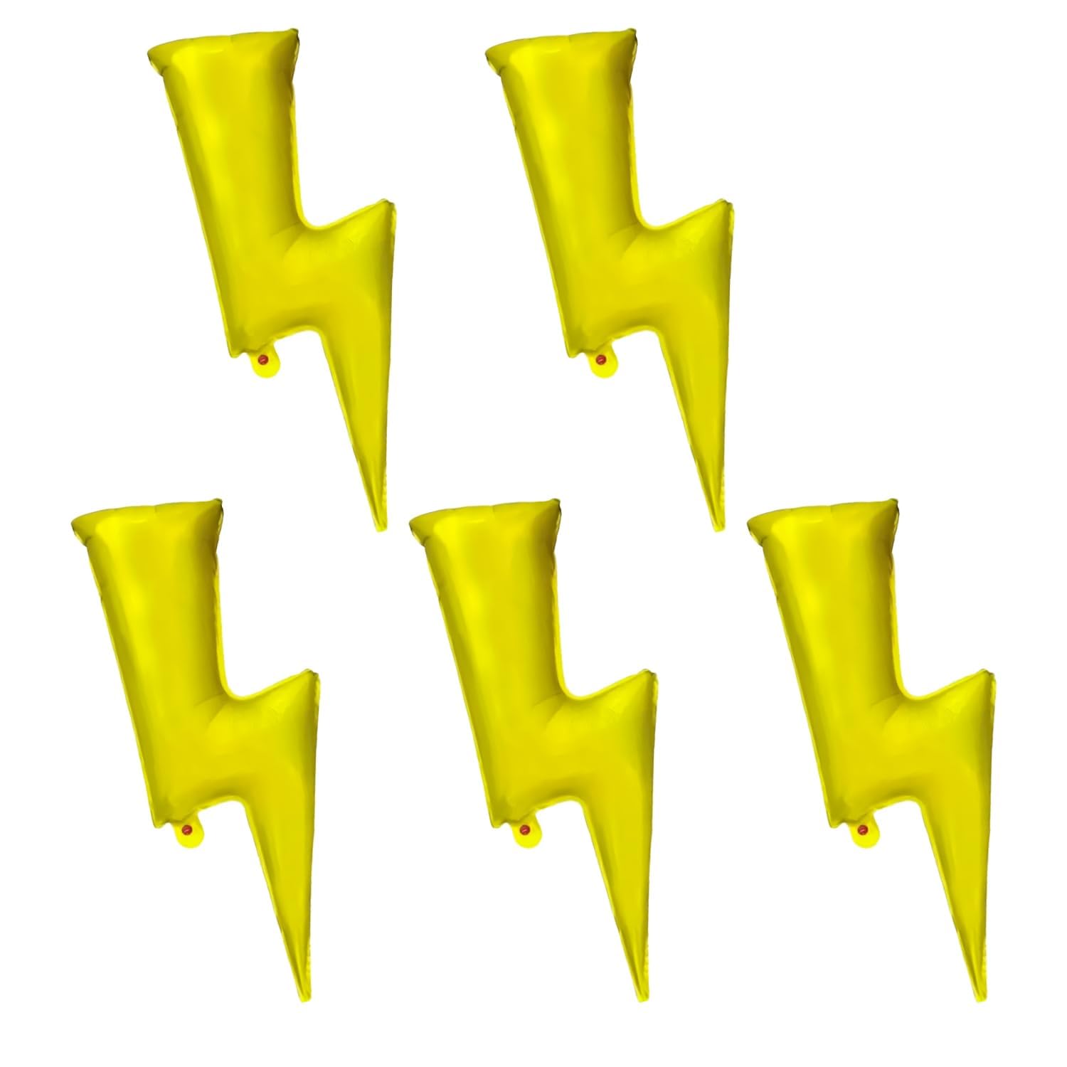 NAUZE 5 Pieces Lightning Balloons 32 Inches Yellow Large Flash Mylar Foil Balloons Creative Shapes Interesting Background Inflatable Props for Birthday Party Supplies