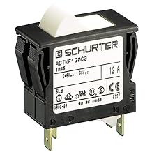 SCHURTER TA45-ABDWM100C0 2 Pole Rocker, 2 Pose Protection, Circuit Breaker, QC TERMINALS, White Rocker