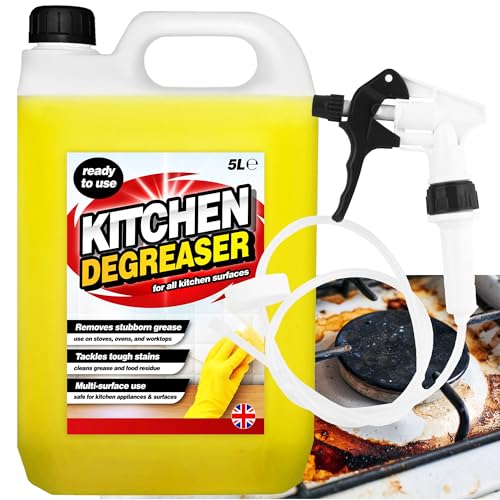 5L Heavy Duty Kitchen Degreaser Strong Grease Removal For All Kitchen Surfaces With Convenient Long Hose Trigger (1)