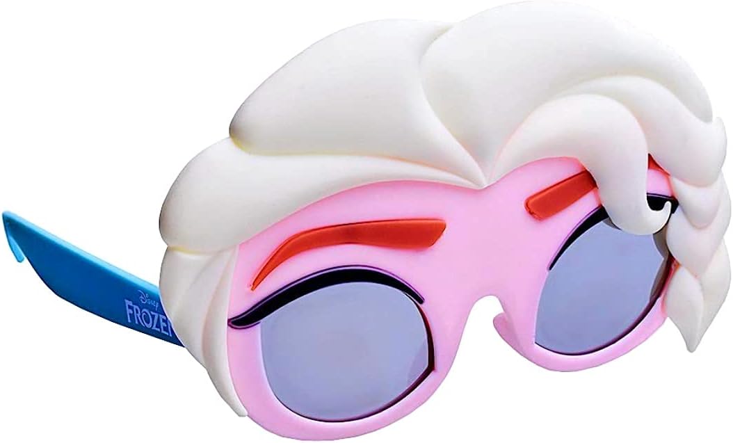 Frozen Elsa Kids Characters Sunglasses, Costume Party Child Shades 100% UV400 Protection, Pink & White, One Size