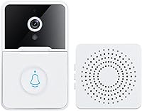 Vista 1 de RUNAAJA - Timbre inalámbrico inteligente con WiFi, intercomunicador, cámara de video, timbre de timbre de seguridad inalámbrico remoto de video