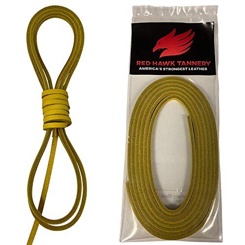 Red Hawk Tannery Glove Lace 3/16”x72” – Baseball & Softball Glove Lace Pack for Glove Relacing – 32 Colors Pro Durability Leather Lacing (LIGHT GOLD)