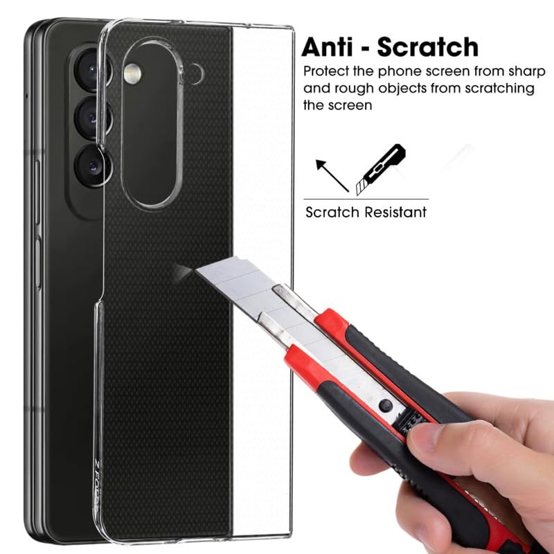 Image of Case Creation New Samsung Z Fold5 Premium Imported 0.3mm Crystal Clear Totu Silicone Transparent Flexible Soft Corner Protection with TPU Slim Back Case Color Cover for Z Fold5