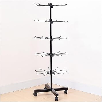 5 Tiers Rotating Jewelry Display Holder, Movable Tree Jewelry Towers, Retail Display Racks, Keyring Socking Necklaces Bracelets Earrings Ring Storage Holder