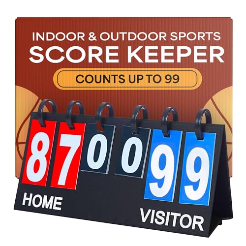 Upstreet Scoreboard/Score Keeper for Indoor & Outdoor Sports - Ping Pong/Baseball/Tennis/Basketball...