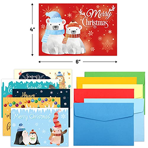 Fancy Land 36 Holiday Cards With Envelopes Christmas Greeting Cards Blank Note Cards Office School Home Party Invitation Supply #TOP4