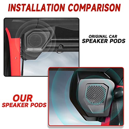 Mabett Rear Speaker Pods Compatible With Ford Bronco 2021 2022 2023, Upgrade 6.5" Pods For Bronco Accessories 2/4-Door, Interior Accessories Black #TOP2