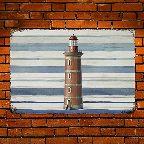 Panneau mural de plage en métal rétro décoratif avec ancre nautique