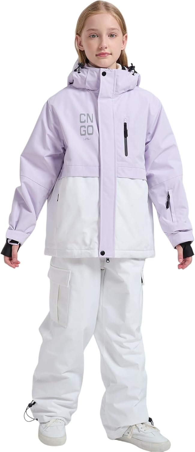 WOWULOVELY Girls and Boys 2 Piece Snow Pants and Jacket Snow Suit for Kids Toddler Snowsuit Waterproof Insulated Snowboard