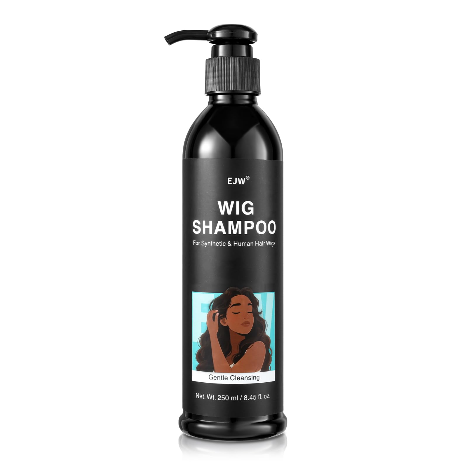 EJW Wig Shampoo for Synthetic & Human Hair – Gently Cleanses & Color-Safe – Keratin & Jojoba Oil – Anti-Frizz, Smoothing & Moisturizing – 8.45 fl. oz Herbal Fresh Scent