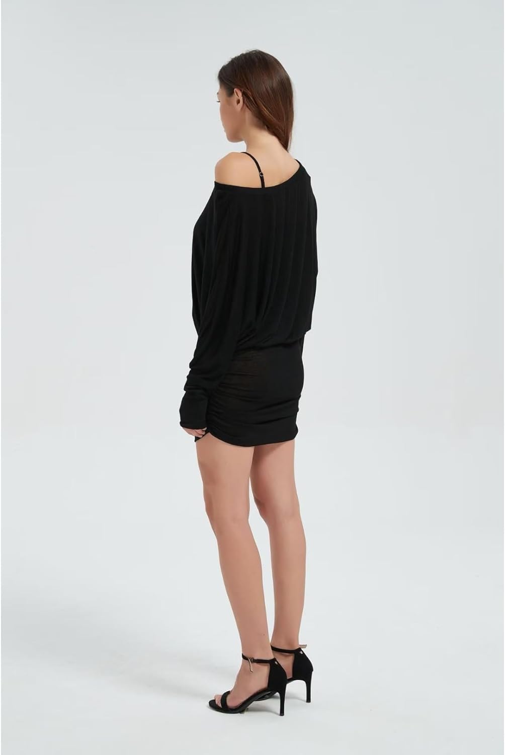 LRF Off The Shoulder Dress See Through Trendy Y2k Sexy Mini Slim Fit Casual Loungewear Dress - Image 5