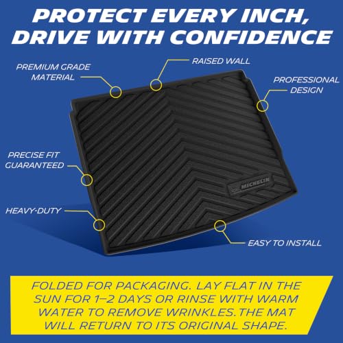 Image of Michelin Vehicle Mats for 2021-2026 Bronco Sport | Only Fit Full-Size Spare Tire Models or Cargo Floor with Rear Bump, All-Weather TPE Custom Fit Liner