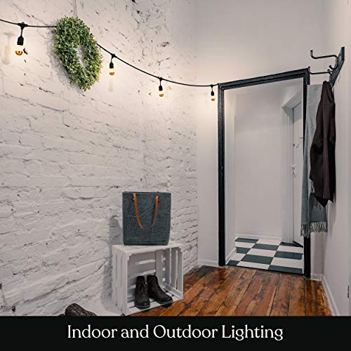 Brightech Ambience Pro Led Outdoor String Lights - 48 Ft Dimmable Patio Lights - Commercial Waterproof Porch String Lights For Outside, Backyard, Gazebo - 2W Anti Glare, Gold Tip Bulbs #TOP7