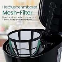 EMERIO Filter Kaffeemaschine groß | 1.5L Glaskanne für bis zu 12 Tassen frischen Kaffee | herausnehmbarer Permanent-Filter | Anti-Tropf-Funktion | 40 Min. Auto-Off | 750W | CME-125129.4 – Ansicht 3