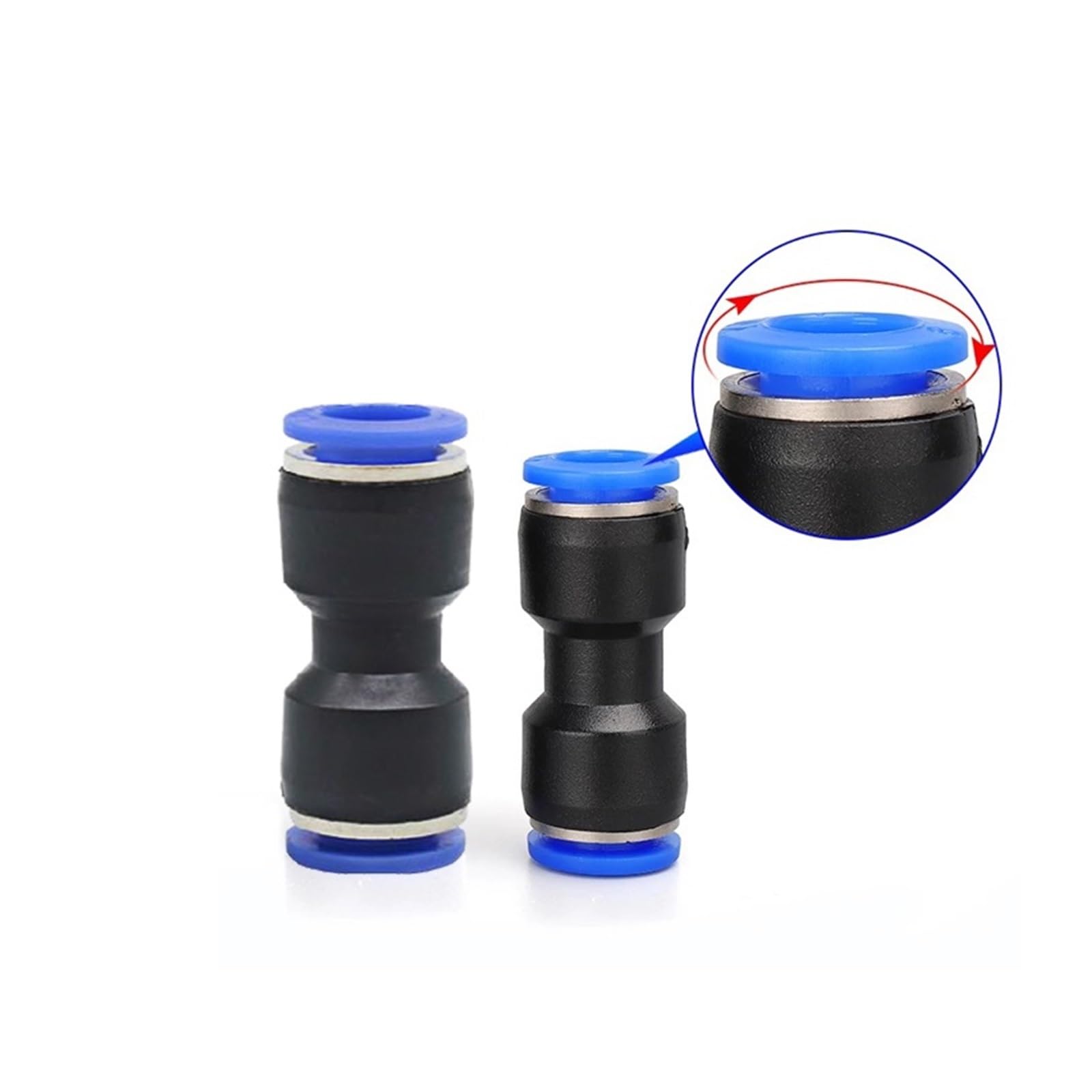 Empuje la conexión de la junta rápida neumática, Conector neumático de plástico de empuje recto for tubo de manguera de aire de PU de 6-12 mm, paquete de 30-70 piezas(70pcs)