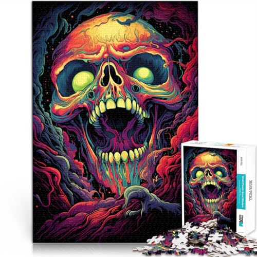 Puzzles para adultos 1000 piezas de calavera abstracta, el regalo de cumpleaños idóneo