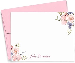 Personalized Floral Stationery Set, Stationery for Women, Personalized T...