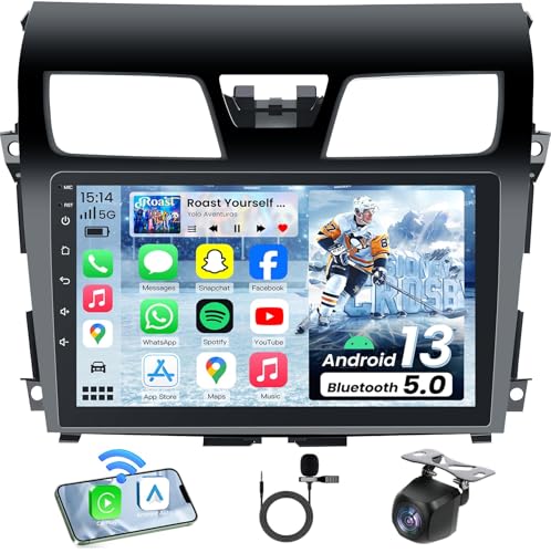 4 Core+64GB ROM Car Radio Stereo for Nissan Altima 2013-2015: 10.1 Inch 1280 * 800 IPS Touchscreen Upgrade Wired/Wireless Carplay & Android Auto Bluetooth 5G WiFi GPS FM 1080P Backup Camera SWC