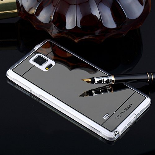 Aurora Samsung Galaxy S5 i9600 Luxury Metal Plating Aluminum Bumper Super Slim Mirror Silicone Case for Samsung Galaxy S5 i9600 Metal Aluminum Mirror Case Cover(Black)
