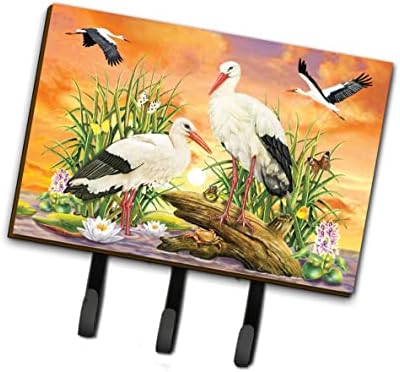Caroline's Treasures PRS4026TH68 Storks Leash or Key Holder, Wall Hooks, Key Hooks Holder, Coat Rack Wall Mount, Coat Hooks, Hooks for Hanging Keys, Towels, Aprons, Leashes image 5
