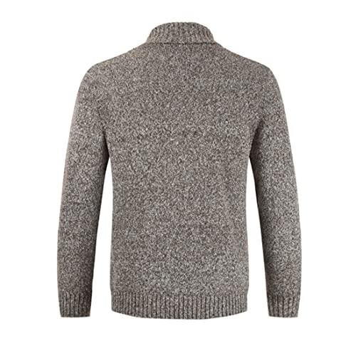 HZCX FASHION Mens Cardigan Shawl Collar Double Breasted Cable Knit Fall Sweater2