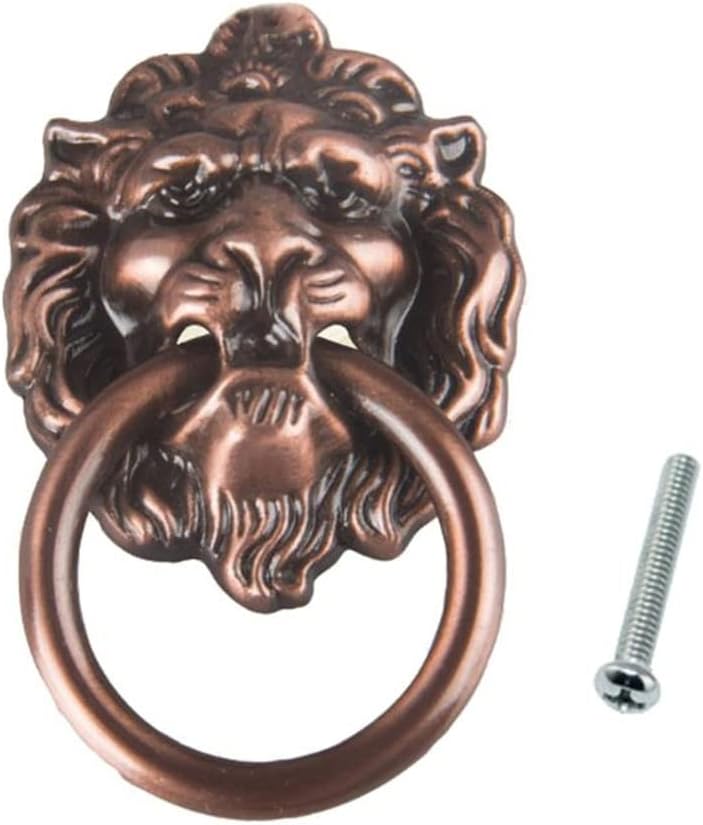 Door Handle2pc Knobs and Pulls Antique Bronze Lion Head Pulls Dresser Drawer Cabinet Door Handles Knobs Door Knocker