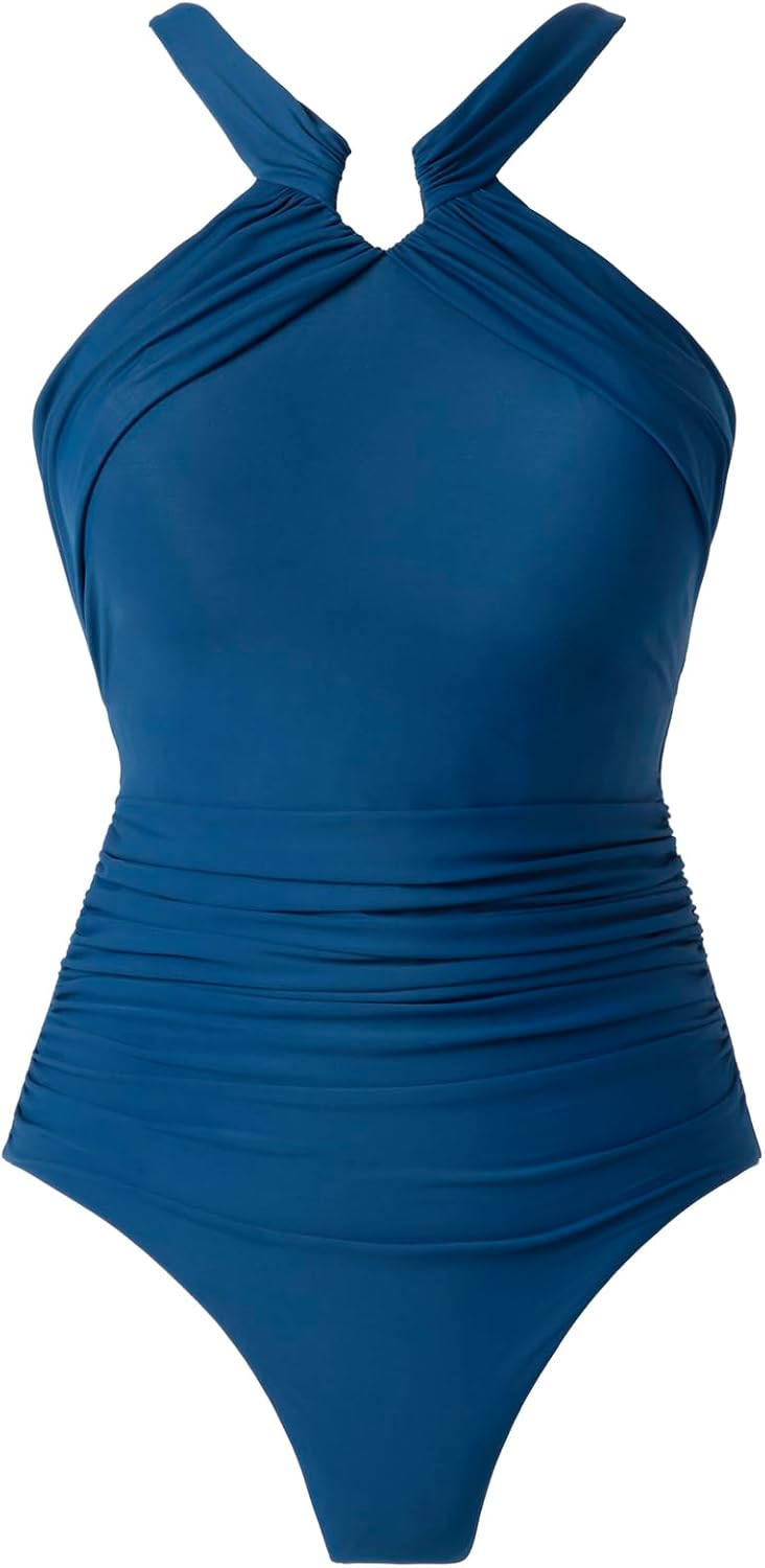 Miraclesuit Women's Swimwear Rock Solid Aphrodite Tummy Control Halter Top One Piece Swimsuit