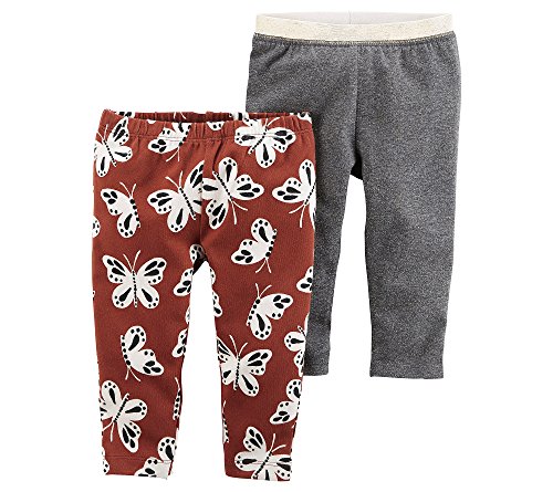 Carter's Baby Girls' 2-Pack Leggings 24 Months Brown/Gray