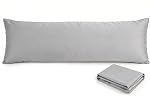 Chilling Home Oreillers pour le corps complet pour les adultes avec lavable Oreil en soie amovible, Oreillon à lit long matelassé pour dormir, Grand oreiller pour les femmes enceintes et les somnifères, Gris