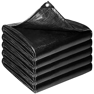 Reinforced pe pond liner 25 x 30 ft 28 mil sun resistant preformed pond liner hemmed edge with buttonholes liner for outdoor large ponds fishkoiduck pond garden waterfall waterscape black  urban country home decor