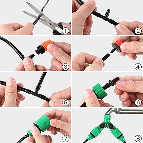 Walsilk Automatic Drip Irrigation Kits for Garden, 30M Adjustable Micro DIY Irrigation Kit Plant Water Saving System Heavy Duty Tube Watering System Kit for Patio Lawn Garden Greenhouse Flower Bed