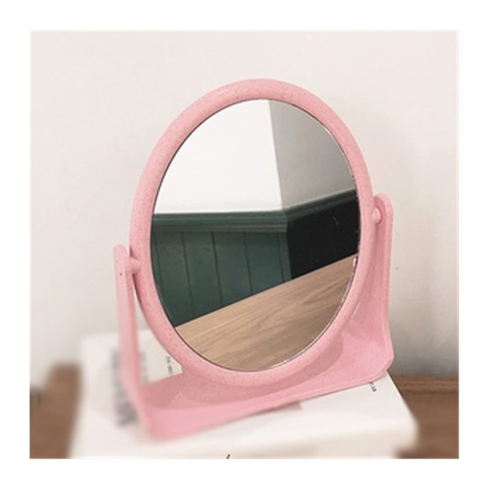 KFGISD, Portable Vanity Mirror Small Household Double-sided Mirror Tabletop Cosmetic Mirror,Tabletop Mirror(Pink)