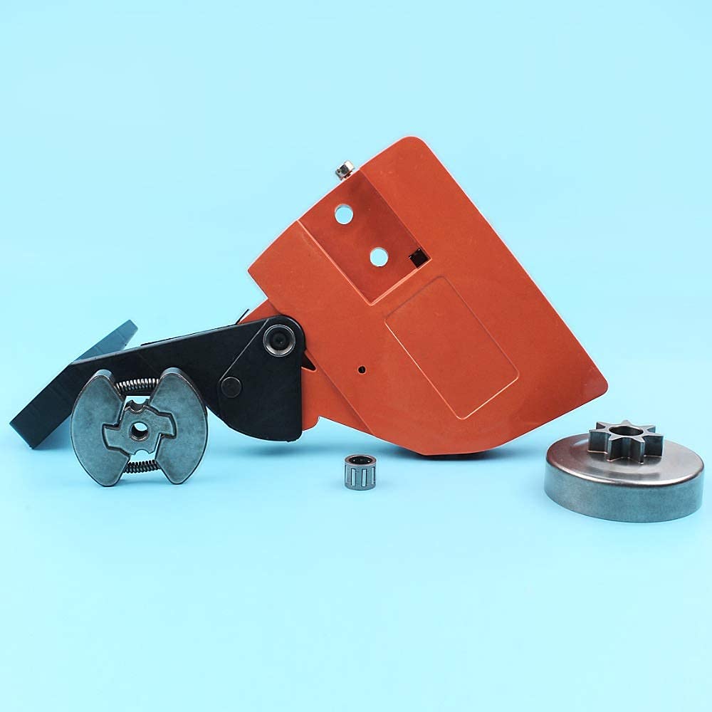 Piñón Embrague Cadena Freno manija Cubierta Embrague Tambor Kit Compatible con Husqvarna 13613714142 Motosierra con cojinete de Agujas Piezas de Repuesto