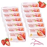 600 Erdbeer-Zahnseide stick für die Zahnpflege – Zahnreinigungsstäbchen zum Entfernen von Zahnbelag und Speiseresten