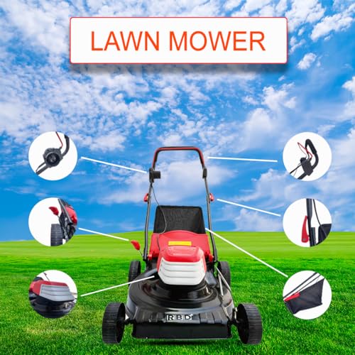 Image of RBD 1800W Electric Power Rotary Lawn Mower - Heavy Duty Grass Cutting Machine with 50L Collection Box, Sharp Cutter Blade & Adjustable Cutting Height for Garden Grass Cutter & Outdoor Use (18 Inches)