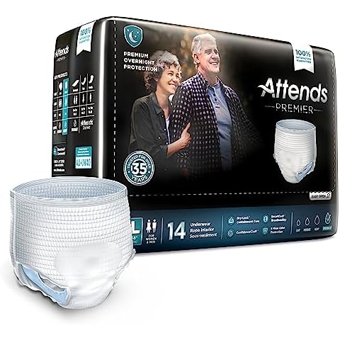 Attends Healthcare Products 56323101 White Extra Large Premier Adult Heavy Absorbent Underwear - Pack of 14 Cover