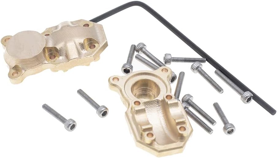 6Pcs Brass Diff Cover&Axle Steering Knuckles Boulder Bars for 1/24 Axial SCX24 AXI90081 AXI00001 AXI00002 AXI00004 RC Crawler Car
