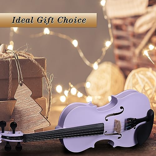 ADM Acoustic Violin for Kids Beginners,1/4 Size Acoustic Violin Fiddle for Teens Students Violin Starter Kit with Hard Case, Shoulder Rest, Bow, Violin Music Stand and Strings,Purple - Thumbnail 7