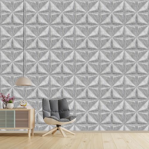 Image of Kayra Decor PVC Panel for Wall Bloom Design White Marble Color 19.7 inch x 19.7 inch (Pack of 12) - Covers 32.34 Sq. Ft.