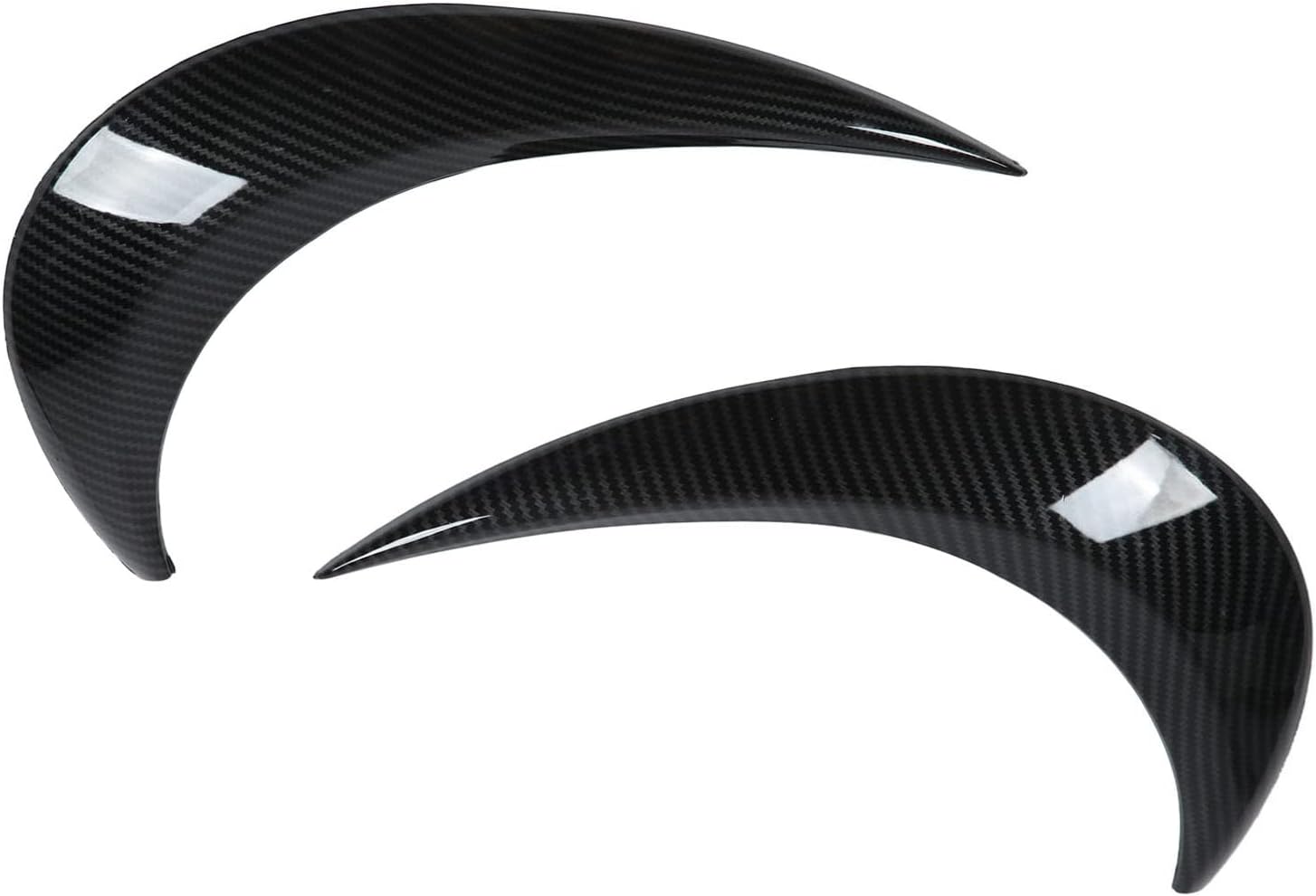 Ymiko 1Pair Carbon Fiber Headlight Eyelid Eye Lid Eyebrow Cover Headlight Eyebrow Left Right Streamlined Design Protective for 2012-2018