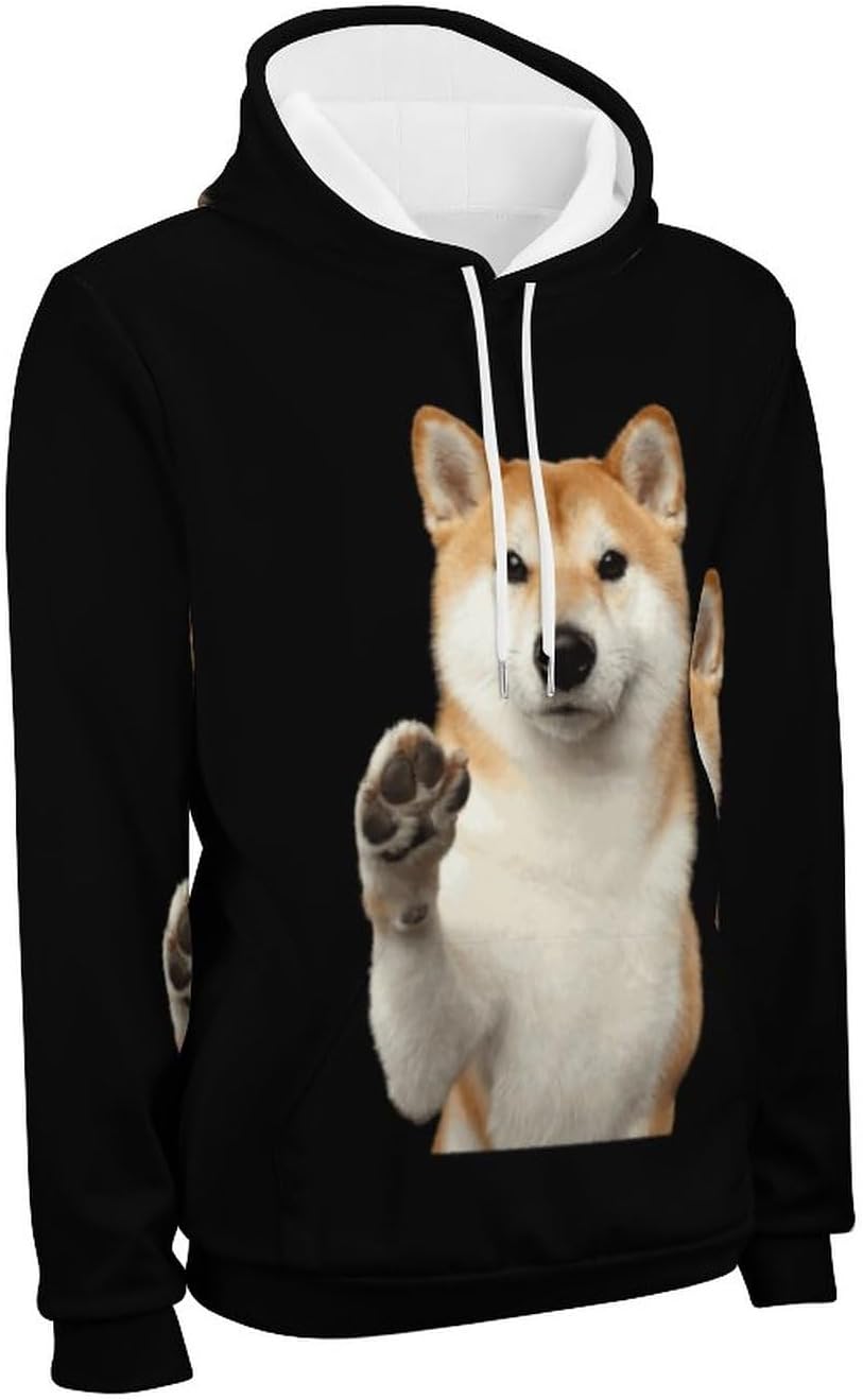 [Senar] 柴犬 いぬ 犬柄 スウェット パーカー 上下セット メンズ トレーナー 長袖 便利服 2点 上着 パンツ カジュアル