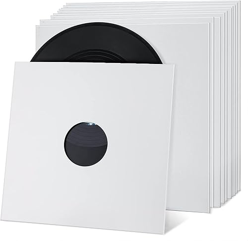 Miniatura 11 de Facmogu 10 piezas de 12 pulgadas de fundas de papel kraft para discos de vinilo, cubiertas de cartón de 350 g/m² mate negras, fundas protectoras