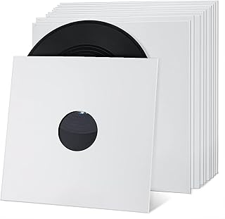 Facmogu 10PCS 12in Vinyl Record Jackets, Thickened 350gsm Cardboard LP Covers, Acid Free Archival Album Sleeves for 33 RPM Collection Storage - White
