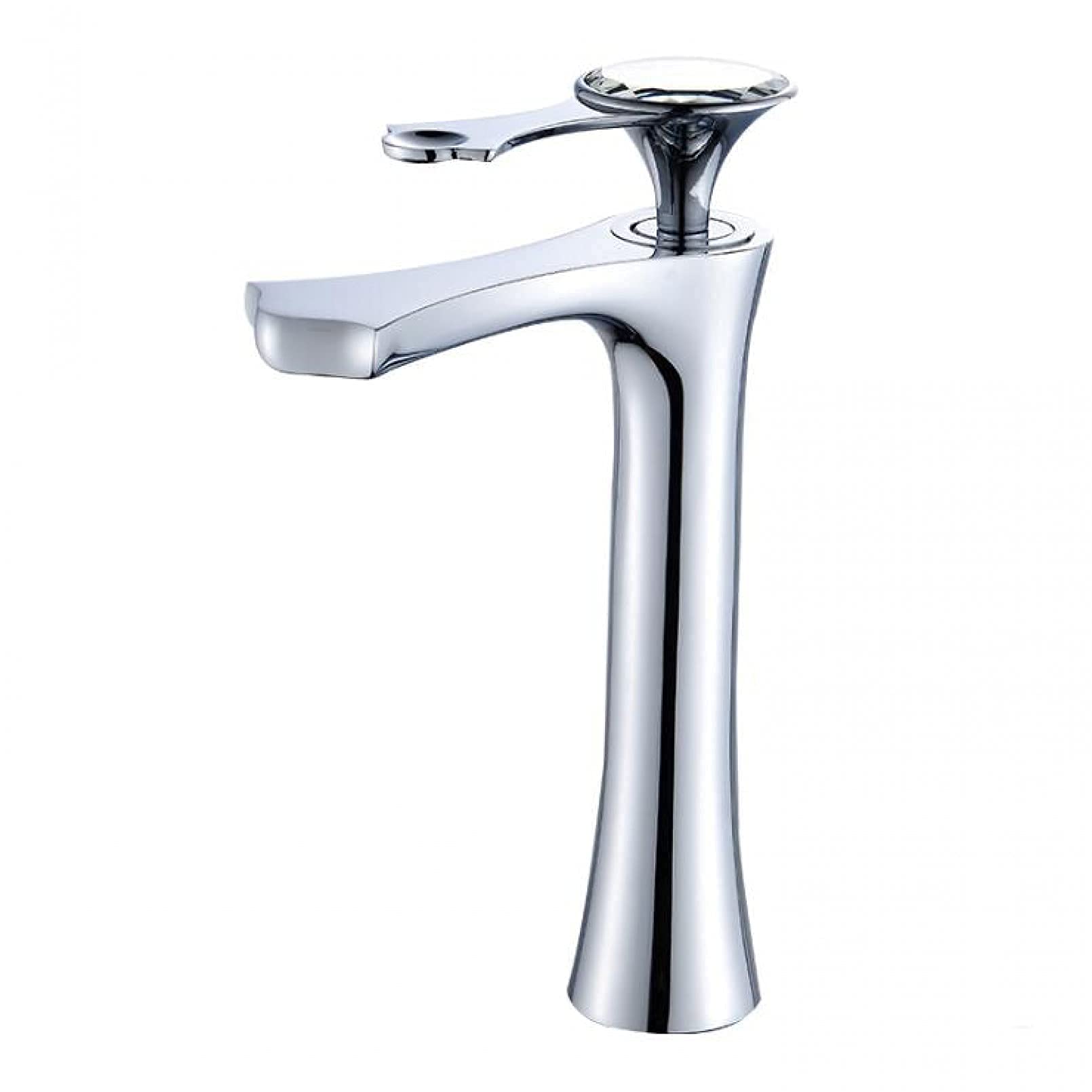 Rubinetti da cucina per lavello ， Rubinetto per bagno Rubinetto per lavabo in ottone Oro rosa Singolo foro rialzato sopra il bancone Rubinetto per bagno caldo e freddo,Chrome 2 Comfortable anniversary