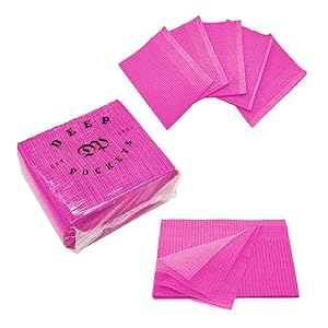 Disposable Waterproof Dental Bibs/Towels, 13″ x 18″ (Pack of 100) – Waffle Embossed -3 Ply Tissue – Poly Back Dental Bib to Prevent Leak Through – Dental Consumables (Fuchsia Hot Pink)-Table Covers