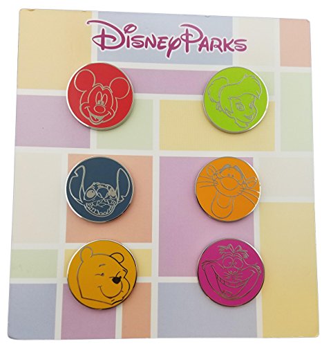 Disney Pin - Characters - Mickey, Tinker Bell, Stitch, Pooh, Tigger, and Cheshire Cat - Booster Set