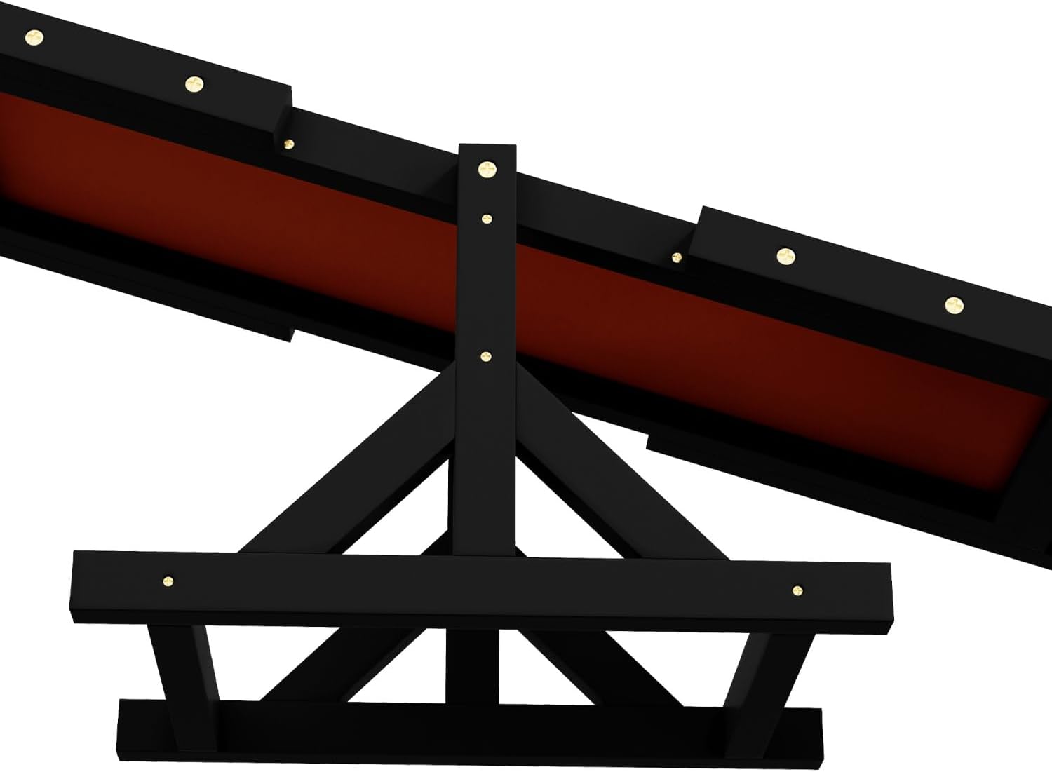 Wooden Dog Agility Seesaw for Training and Exercise, Platform Equipment Run Game Toy, Weather Resistant Pet Supplies, 71" L x 12" W x 12" H, Black